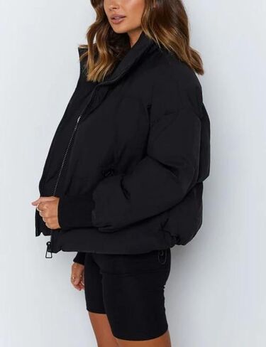 Bianstore Women's Quilted Puffer Jacket Warm Cotton Padded Bubble Coat Winter Outerwear in Kuwait