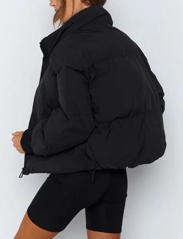 Bianstore Women's Quilted Puffer Jacket Warm Cotton Padded Bubble Coat Winter Outerwear in Kuwait