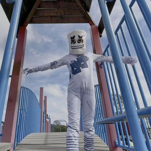 Econbitiry Boys Halloween DJ Costumes for Kids Music Festival Cosplay Jumpsuit with Full Head Helmet in Saudi Arabia