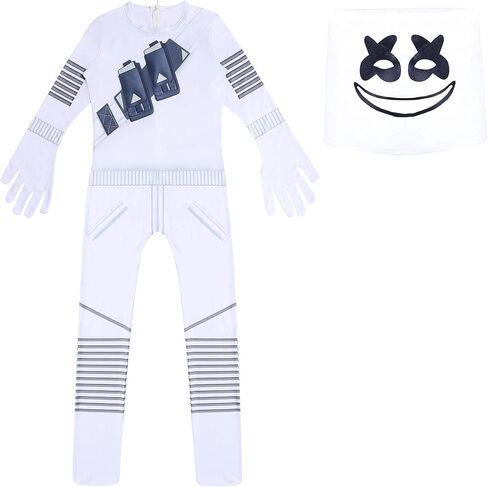 Econbitiry Boys Halloween DJ Costumes for Kids Music Festival Cosplay Jumpsuit with Full Head Helmet in Saudi Arabia