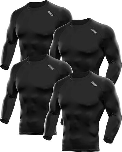 DRSKIN 4، 3 أو 1 حزمة قمصان ضغط رجالية بأكمام طويلة رياضية أساسية للتمرين والجري وصالة الألعاب الرياضية in Kuwait