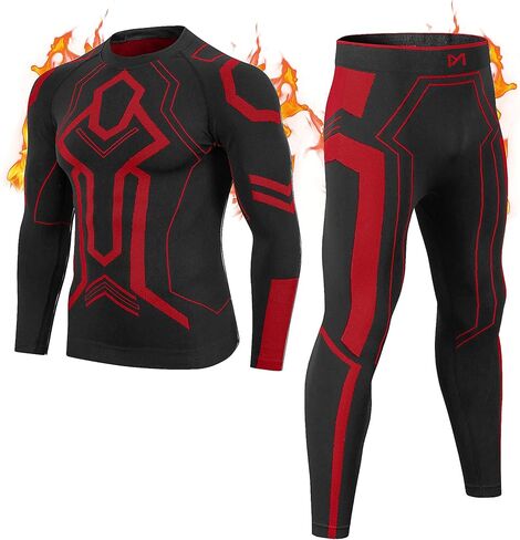 مجموعة ملابس داخلية حرارية للرجال من MEETYOO، طبقة أساسية شتوية طويلة من أعلى وأسفل بدلة ضغط للطقس البارد للتزلج in Kuwait