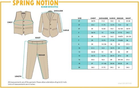 مجموعة بدلة Spring Notion للأولاد الكبار مكونة من 5 قطع مكونة من زرين in Kuwait