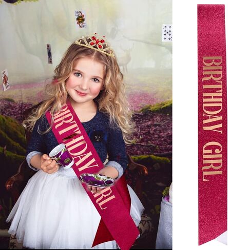 VELSCRUN عيد ميلاد فتاة وشاح الأميرة تاج التيجان للفتيات زينة حفلة عيد ميلاد سعيد للفتيات هدايا عيد ميلاد in Kuwait