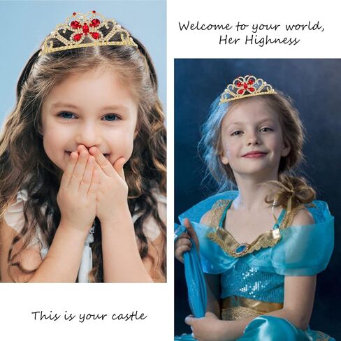 VELSCRUN عيد ميلاد فتاة وشاح الأميرة تاج التيجان للفتيات زينة حفلة عيد ميلاد سعيد للفتيات هدايا عيد ميلاد in Kuwait