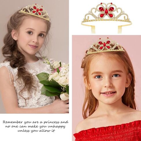 VELSCRUN عيد ميلاد فتاة وشاح الأميرة تاج التيجان للفتيات زينة حفلة عيد ميلاد سعيد للفتيات هدايا عيد ميلاد in Kuwait