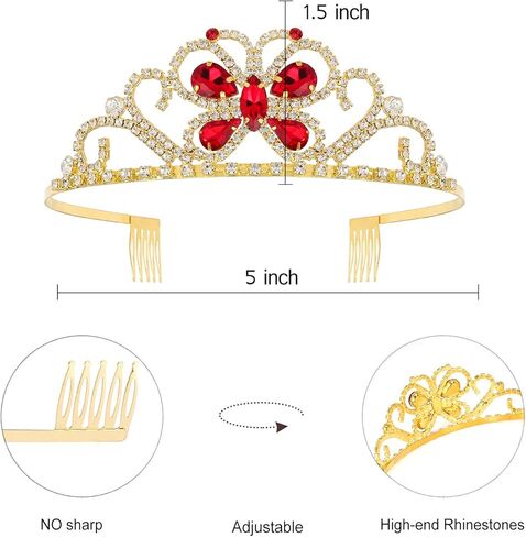 VELSCRUN عيد ميلاد فتاة وشاح الأميرة تاج التيجان للفتيات زينة حفلة عيد ميلاد سعيد للفتيات هدايا عيد ميلاد in Kuwait