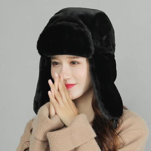 قبعات Ushanka الروسية للشتاء، قبعات الصياد مع أغطية الأذن، قبعة شتوية دافئة للنساء والرجال، قبعات شتوية مقاومة للرياح in Kuwait