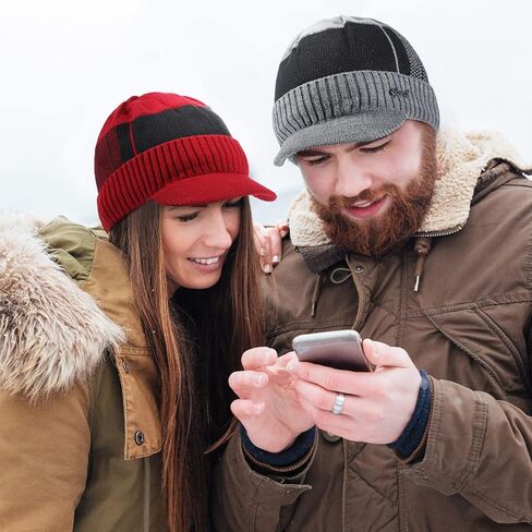 ساتينيور 4 قطع قبعة صغيرة محبوكة دافئة مبطنة بالصوف الحراري السميك بتصميم جمجمة للرجال والنساء, أحمر نبيذي وأزرق كحلي وأسود ورمادي داكن, مقاس واحد in Kuwait