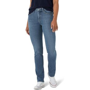 Lee Women's Petite Ultra Lux Mid-Rise Slim Fit Straight Leg Jean