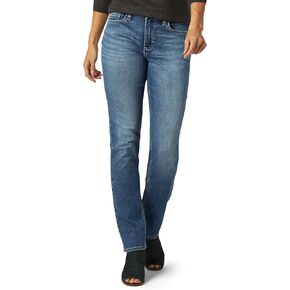 Lee Riders Women’s Midrise Straight Premium Jean, Regular Fit (Titanic Medium Blue Wash)