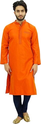 Atasi Designer Indian Ethnic Men's Kurta Pyjama Long Dupion Shirt in Kuwait