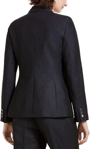 Calvin Klein Womens Notch Collar Business One-Button Blazer Navy 4 in Saudi Arabia