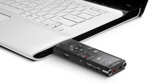 Sony Icd-UX570 MP3/LPCM Digital Voice Recorder (Dictaphone) with Built-in USB, 4GB, OLED Screen - Black in Saudi Arabia