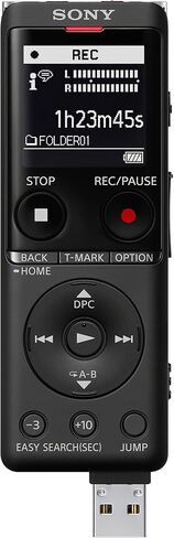Sony Icd-UX570 MP3/LPCM Digital Voice Recorder (Dictaphone) with Built-in USB, 4GB, OLED Screen - Black in Saudi Arabia