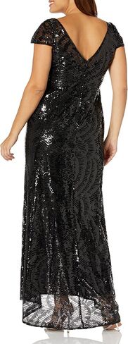 Calvin Klein Women's Cap Sleeve Gown with V Neck Back in Saudi Arabia