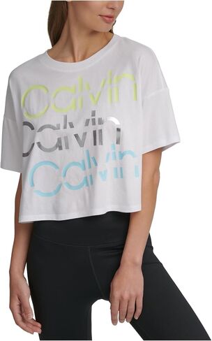Calvin Klein Performance Women's Sliced Logo Cropped T-Shirt in Saudi Arabia