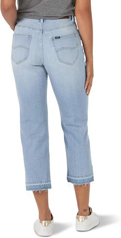 بنطلون جينز كابري كابري جينز للنساء بتصميم أسطوري مقاس عادي مرتفع مرتفع in Kuwait