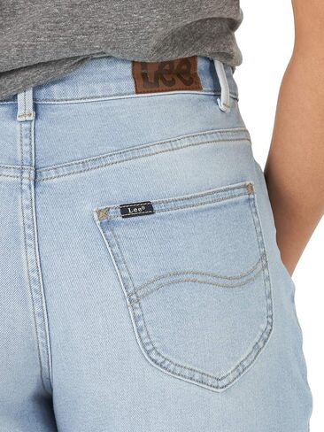 بنطلون جينز كابري كابري جينز للنساء بتصميم أسطوري مقاس عادي مرتفع مرتفع in Kuwait