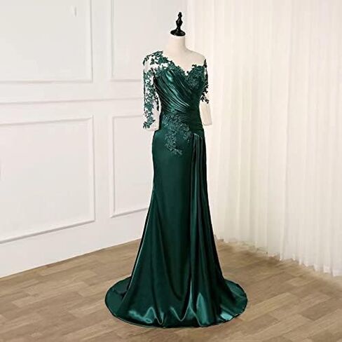 2023 Mother of The Bride Dresses Appliques Beaded Long Sleeve Formal Dress Evening Gowns Women in Saudi Arabia
