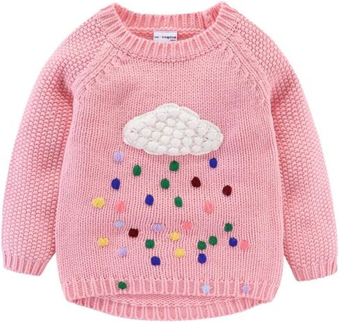 Mud Kingdom Little Girls Sweaters Pullover Cute Cloud and Colorful Rains in Kuwait