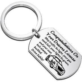 UJIMS New Driver Gift Congratulations on Passing Your Driving Test Keychain Driving License Gift for Dad Husband Boyfriend