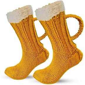 الجوارب القدح البيرة العم الدهون | جوارب بيرة محبوكة مضحكة بمقبض مصنوع يدويًا | هدية الجدة in Kuwait