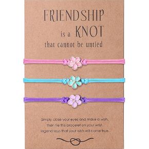 أساور الصداقة من DOYYCA، هدايا سوار أفضل صديق على شكل زهرة متطابقة لـ 3 فتيات ونساء BFF in Kuwait