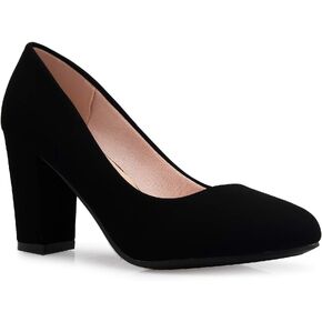 Olivia K Women's Classic Round-Toe Platform Pumps High Block Heel - Adorable, Comfortable in Kuwait