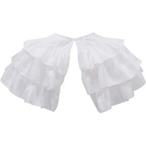MYAYD Women's Double Side Petticoat Pannier Hoop Multilayer Ruffled Short Underskirt for Rococo Victorian Prom Dress