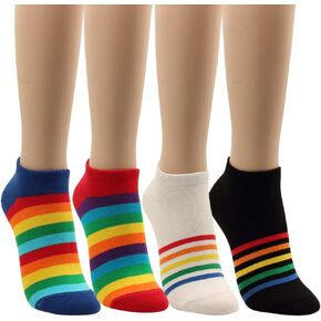 Women Low Cut Liner Socks Rainbow Design No Show Sock For Teen Lightweight Non Slip Cotton in Saudi Arabia