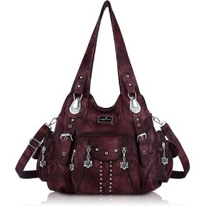 Angel Kiss Handbags for Women Soft PU Leather Large Hobo Bags for Ladies Top Handle Satchel Shoulder Bag Top Handle Satchel