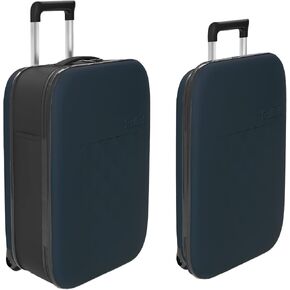 Rollink Flex Vega Cabin Plus Fully Collapsible Suitcase - Hardshell, Silent, Coated Wheels for Smooth Gliding, Scratch, Water & Impact Resistant Carry-On 21-Inch (11.8 Gal volume), Atlantic Blue in Kuwait
