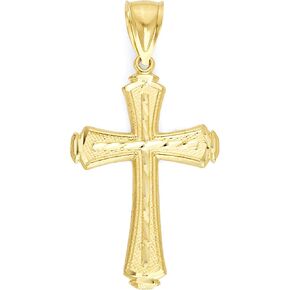 10k Real Solid Gold Cross Pendant, Men's Religious Jewelry in Saudi Arabia