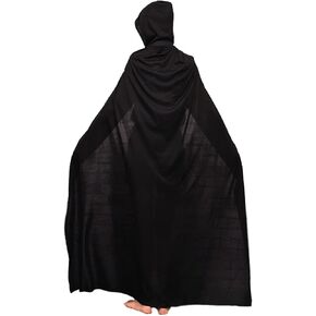YLYGJGL للجنسين كامل الطول طويل مقنع عباءة الحياكة الرأس للبالغين مصاصي الدماء الساحرة القوطي الشيطان القراصنة مصاص دماء شيطان عيد الميلاد عيد الهالوين الدعائم الطرف اللباس الزي 55 بوصة كبير أسود in Kuwait