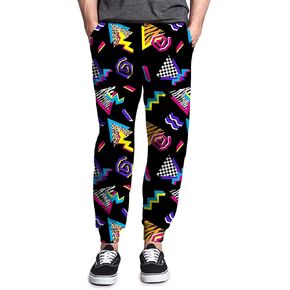 Htrewtreggregre بنطال رياضي رجالي مضحك من الثمانينيات، بنطال رياضي كاجوال برباط للجري مع جيوب، زي التسعينيات للرجال in Kuwait