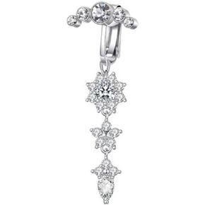 COLORFUL BLING 3 pcs Fake Belly Ring Evil Eyes Devil Butterfly Heart Dangling Fake Belly Button Ring CZ Clip On Non Piercing Fake Belly Button Piercing for Women Stainless Steel Faux Belly Rings in Kuwait
