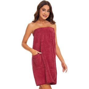 Kniffi Shower Wrap Robe for Women Bath Body Towel Wrap Spa Soft bathrobe with Adjustable Snap Closure