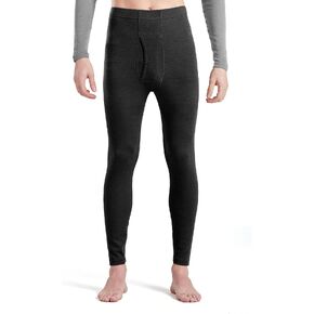 SHEEP RUN 100% Merino Wool Men's Midweight Anti Odor Thermal Underwear Bottom Pant Long Johns