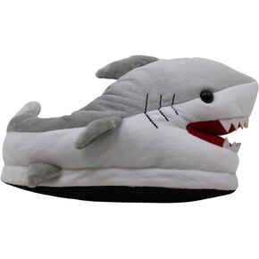 Generix geek Chomping Shark Plush Slippers, Grey/White, in Saudi Arabia