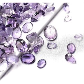 : 50+ Carats Amethyst Mixed Gems Natural Loose Gemstones | 100% Natural Loose Gemstones bulk| Grade A+ (natural inclusions) |Hand Cut and Polished | 20-30 pieces Gemstone Wholesale Lot – by GM GemMartUSA (AA-60001) in Kuwait
