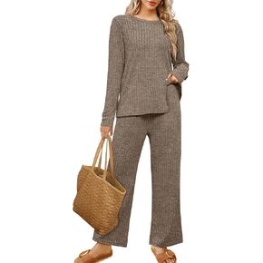 WIHOLL Womens Two Piece Outfits Lounge Sets Cozy Sweater Loungewear with Pockets in Saudi Arabia