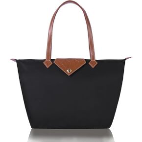 BOJLY Women Tote Bag,Stylish Waterproof Nylon Ladies Shoulder Bag, Folding Beach Travel Bag for Work,Shopping, School Large in Kuwait