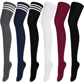 Aneco 6 Pairs Extra Long Socks Long Boot Stockings Thigh High Socks for Women in Kuwait