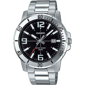Casio MTP-VD01D-1BV Men's Enticer Stainless Steel Black Dial Casual Analog Sporty Watch in Saudi Arabia