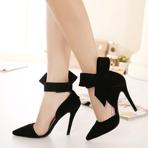 MAIERNISI JESSI Women's Pointy Toe High Heel Stiletto Big Bowknot Pumps in Kuwait
