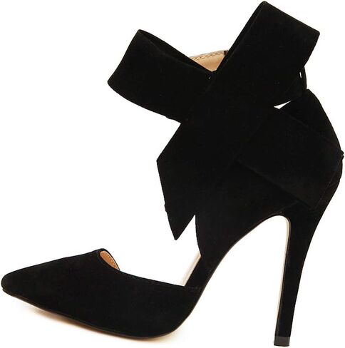 MAIERNISI JESSI Women's Pointy Toe High Heel Stiletto Big Bowknot Pumps in Kuwait
