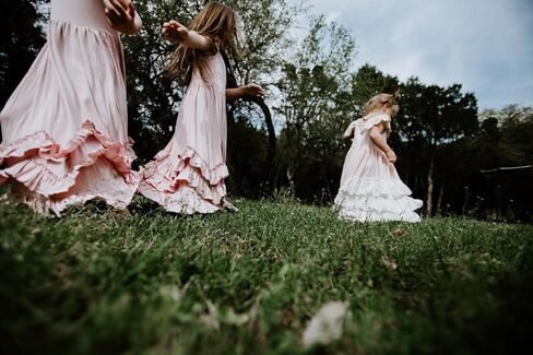 فستان بناتي طويل بكشكشة بوهو وردي اللون دانتيل بأكمام طويلة وكشكشة دوارة فستان طويل من القطن للصيف in Kuwait