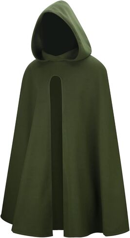NIHONCOS الكبار عصر النهضة الهوبيت عباءة مقنعين القرون الوسطى هالوين معالج الرأس الأخضر مع غطاء محرك السيارة الساحرة تأثيري حلي in Kuwait