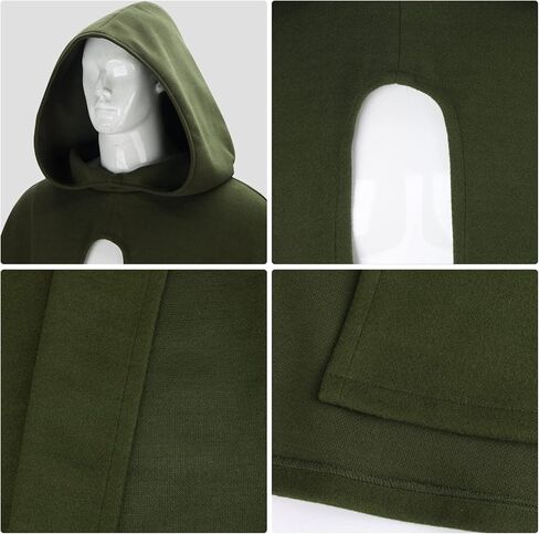 NIHONCOS الكبار عصر النهضة الهوبيت عباءة مقنعين القرون الوسطى هالوين معالج الرأس الأخضر مع غطاء محرك السيارة الساحرة تأثيري حلي in Kuwait